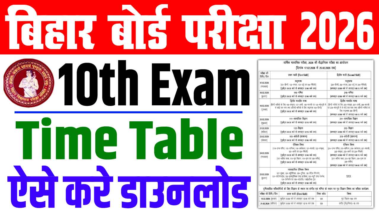 Bihar Board 10th Exam Date 2026