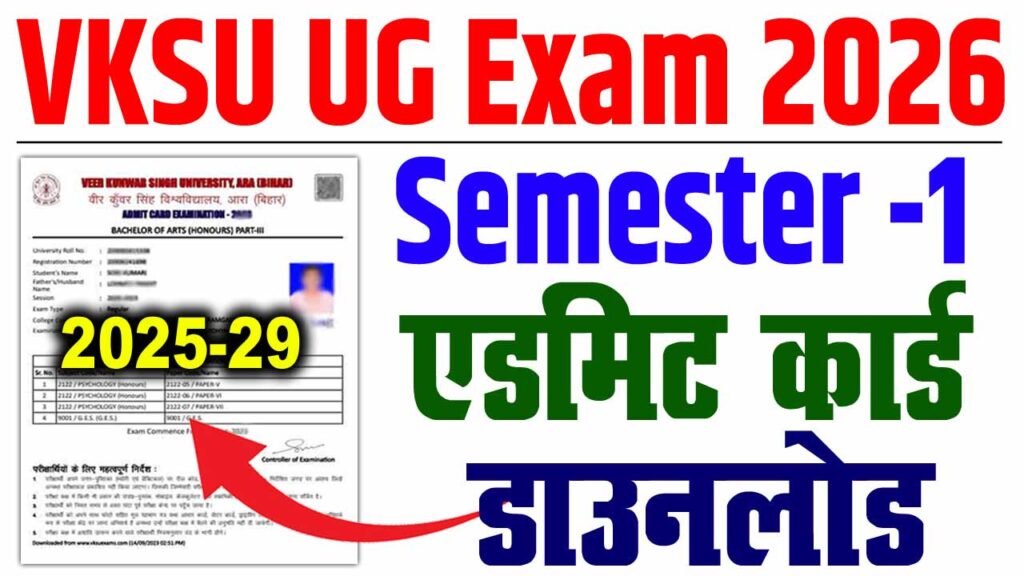 VKSU Semester 1 Admit Card 2025-29